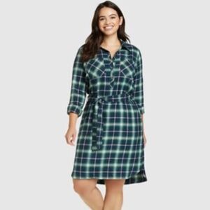 ❄️ Plaid Shirtdress with Pockets